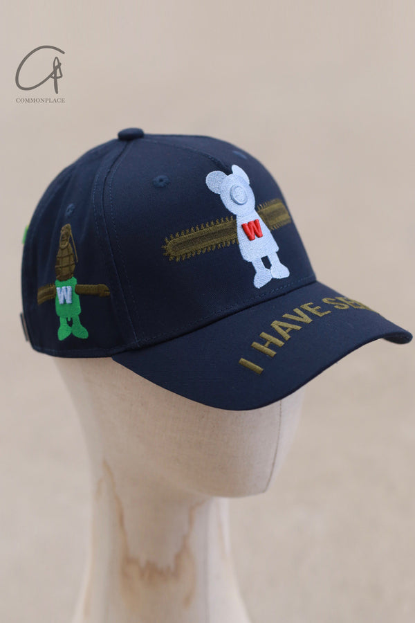 Walter Van Beirendonck 25 Spring/Summer Embroidered Baseball Cap WVB-9004-Mood Indigo